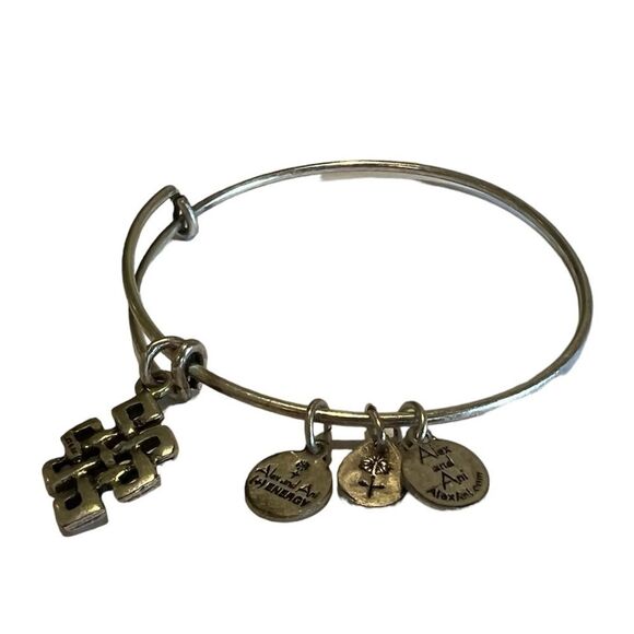 Alex and Ani Endless Knot Silver Charm Bangle Bracelet - Picture 6 of 10